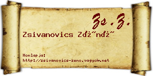 Zsivanovics Zénó névjegykártya